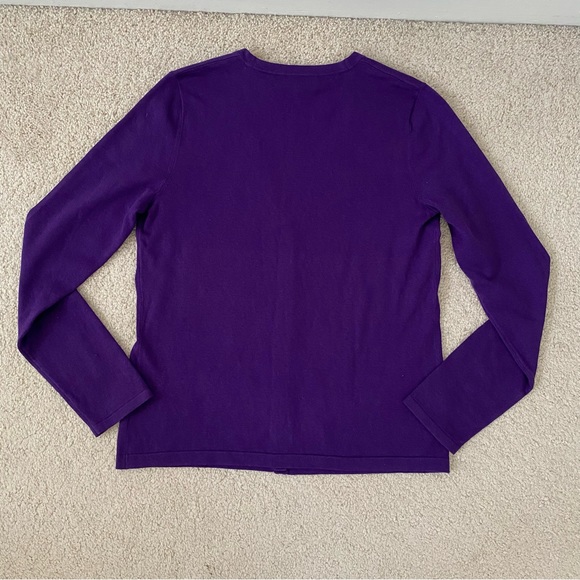 Jones New York Collection Women’s Purple Essential Cardigan - Picture 2 of 5